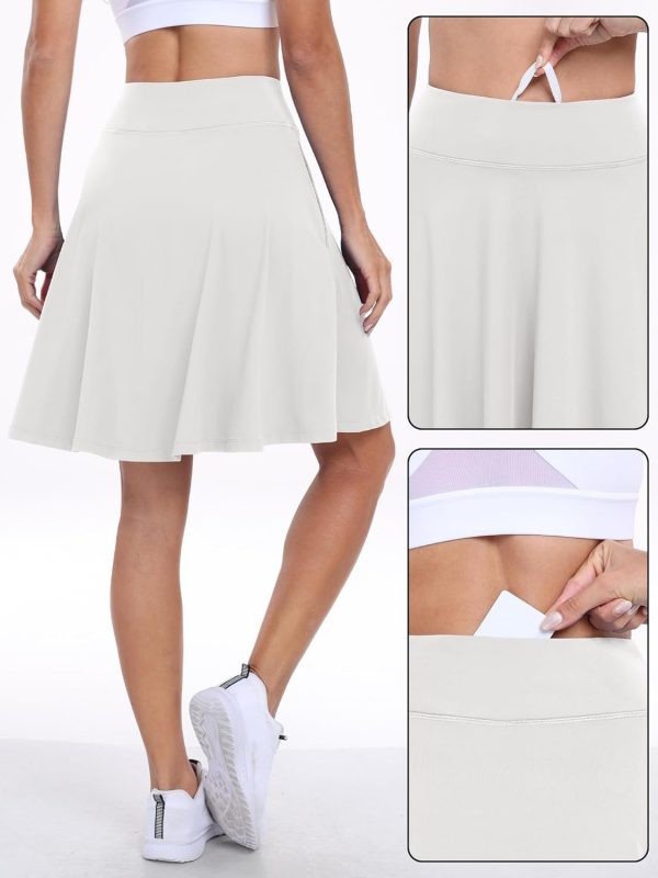 Women Knee Length Tennis Golf Skorts Skirts Summer High Waisted Athletic Skirt Casual Travel Built-in Shorts Clothes - Image 3