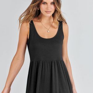 Women's Summer Sleeveless Maxi Sundress Swing Casual Flowy Tiered Shirts Dress Beach Travel Vacation Outfits