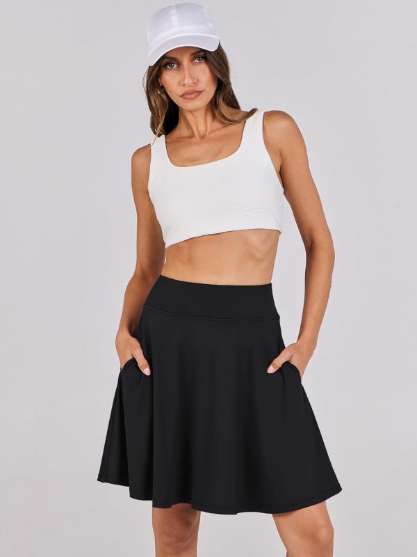Women Knee Length Tennis Golf Skorts Skirts Summer High Waisted Athletic Skirt Casual Travel Built-in Shorts Clothes - Image 2